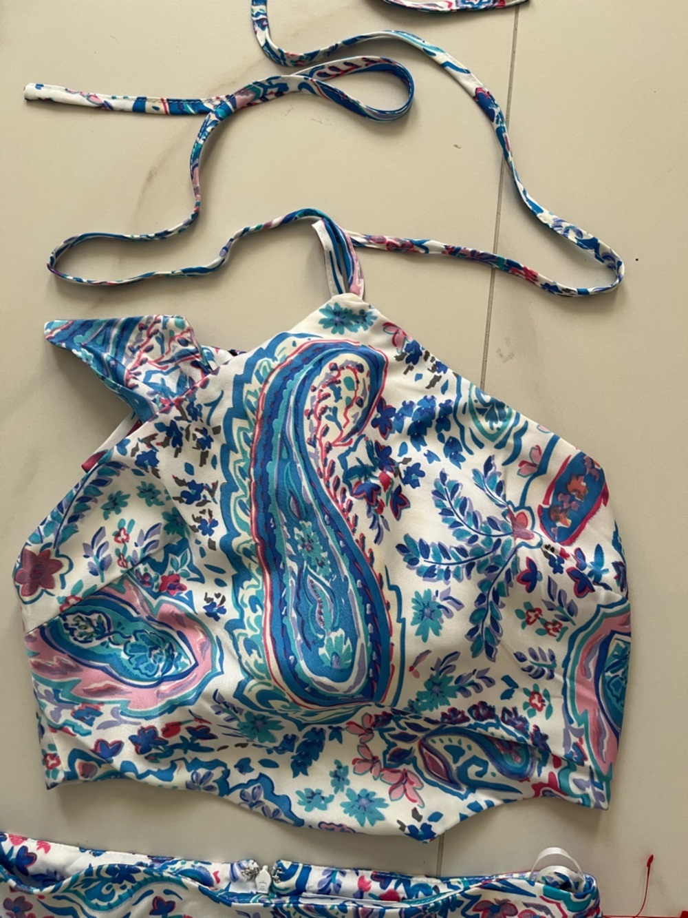 Mable High-Rise Paisley Midaxi Skirt in Light Blue with matchy top size small - Picture 14 of 16